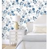 Papel Pintado Vinílico Ecológico De Hojas De Estilo Nórdico Tonos Azules - Blossom Hall 682103 De Gaulan - Rollo De 10 M X 0,52 M