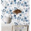 Papel Pintado Vinílico Ecológico De Hojas De Estilo Nórdico Tonos Azules - Blossom Hall 682103 De Gaulan - Rollo De 10 M X 0,52 M