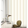 Papel Pintado Vinílico Lavable De Rayas Anchas Beige Y Blancas Con Textura En Relieve - Raya Devon Vinyl 680247 De Gaulan - Rollo De 10 M X 0,53 M