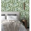 Papel Pintado Lavable De Hojas Tropicales Verde Y Blanco - Maldivas Tropical 682357 De Gaulan - Rollo De 10 M X 0,53 M