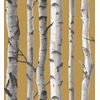 Papel Pintado Troncos De Árboles Estilo Nórdico Color Mostaza - Nordic Forest 682372 De Gaulan - Rollo De 10 M X 0,53 M