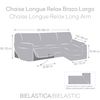 Funda Sofá Relax Bielastica Adaptable Chaise Longue Brazo Largo Derecha (250-360 Cm) Marfil