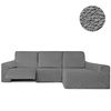 Funda Sofá Relax Bielastica Adaptable Chaise Longue Brazo Largo Derecha (250-360 Cm) Gris Claro