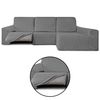 Funda Sofá Relax Bielastica Adaptable Chaise Longue Brazo Largo Derecha (250-360 Cm) Gris Claro