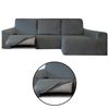 Funda Sofá Relax Bielastica Adaptable Chaise Longue Brazo Largo Derecha (250-360 Cm) Gris Oscuro
