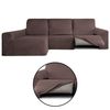 Funda Sofá Relax Bielastica Adaptable Chaise Longue Brazo Largo Izquierda (250-360 Cm) Marron