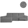 Funda Sofá Relax Bielastica Adaptable Chaise Longue Brazo Largo Izquierda (250-360 Cm) Gris Claro