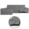 Funda Sofá Relax Bielastica Adaptable Chaise Longue Brazo Largo Izquierda (250-360 Cm) Gris Claro