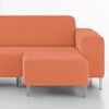 Funda De Sofá Chaise Longue Derecho Brazo Corto Adaptable Bielástica Eiffel Textile Le Havre Naranja