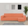 Funda De Sofá Chaise Longue Derecho Brazo Corto Adaptable Bielástica Eiffel Textile Le Havre Naranja