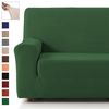 Funda De Sofá Elástica Adaptable Eiffel Textile Rústica 4 Plazas (240-270cm) Verde