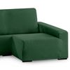 Funda De Sofá Elástica Adaptable. Modelo Rustica. Verde Chaise Longue Largo Derecha