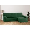 Funda De Sofá Elástica Adaptable. Modelo Rustica. Verde Chaise Longue Largo Derecha