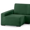 Funda De Sofá Elástica Adaptable. Modelo Rustica. Verde Chaise Longue Largo Izquierda