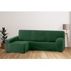 Funda De Sofá Elástica Adaptable. Modelo Rustica. Verde Chaise Longue Largo Izquierda