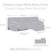 Funda Sofá Relax Bielastica Adaptable Chaise Longue Brazo Corto Derecha (250-360 Cm) Marron