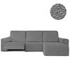 Funda Sofá Relax Bielastica Adaptable Chaise Longue Brazo Corto Derecha (250-360 Cm) Gris Claro