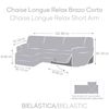 Funda Sofá Relax Bielastica Adaptable Chaise Longue Brazo Corto Izquierda (250-360 Cm) Lino