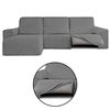 Funda Sofá Relax Bielastica Adaptable Chaise Longue Brazo Corto Izquierda (250-360 Cm) Gris Claro