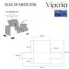 Protector Funda Sofá Cubresofá Acolchado Rombos Vipalia 1 Plaza Granate-gris