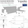 Protector Funda Sofá Chaiselongue Brazo Derecho Acolchado Rombos Vipalia Gris