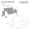 Protector Cubre Sofá Acolchado Reversible Círculos Vipalia 2 Plazas Gris Oscuro - Gris