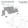 Protector Cubre Sofá Acolchado Reversible Círculos Vipalia 3 Plazas Gris Oscuro - Gris