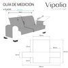 Protector Cubre Sofá Acolchado Reversible Círculos Vipalia 4 Plazas Gris Oscuro - Gris