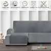 Protector Cubre Sofá Acolchado Círculos Vipalia Chaise Longue Izquierda 240 Cm Gris (visto De Frente)