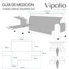 Protector Cubre Sofá Acolchado Círculos Vipalia Chaise Longue Izquierda 240 Cm Gris (visto De Frente)