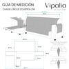 Protector Cubre Sofá Acolchado Círculos Vipalia Chaise Longue Izquierda Extra 290 Cm Gris (visto De Frente)