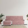 Cubre Sofá Protector Antimanchas Acabado Aterciopelado Turin Rosa Chaise Longue Izquierdo 240 Cm