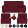 Funda Sofá Y Sillón Adaptable Bielástica Set 3 Piezas 3+1+1 Plazas Eiffel Textile Mónaco Rojo