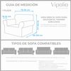 Funda De Sofá Bielástica Adaptable Terciopelo Vipalia  1 Plaza (75-115cm) Azul