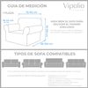 Funda De Sofá Bielástica Adaptable Terciopelo Vipalia 1 Plaza (75-115cm) Beige