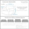 Funda De Sofá Bielástica Adaptable Terciopelo Vipalia 1 Plaza (75-115cm) Gris