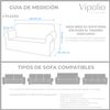 Funda De Sofá Bielástica Adaptable Terciopelo Vipalia 2 Plazas (135-175cm) Azul