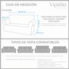 Funda De Sofá Bielástica Adaptable Terciopelo Vipalia 2 Plazas (135-175cm) Gris