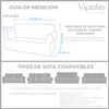 Funda De Sofá Bielástica Adaptable Terciopelo Vipalia 3 Plazas (175-225cm) Beige