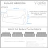 Funda De Sofá Bielástica Adaptable Terciopelo Vipalia 4 Plazas (225-270cm) Gris