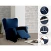 Funda De Sillón Relax Reclinable Elástica Eiffel Textile Milan Azul