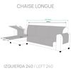 Protector Cubre Sofá Brisa Chaise Izquierdo 240  Gris  Brisa