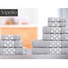 Toalla De Baño 450 Gr Set 3 Piezas: Tocador, Lavabo Y Sábana Lunares Vipalia Gris Claro