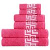 Toalla Lavabo 600 Gr Set 6 Piezas De Baño 2 De Tocador, 2 De Lavabo Y 2 Tamaño Sábana Cesar Vipalia Fucsia