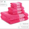 Toalla Lavabo 600 Gr Set 6 Piezas De Baño 2 De Tocador, 2 De Lavabo Y 2 Tamaño Sábana Cesar Vipalia Fucsia