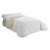 Vipalia - Funda Nordica Lisa Bicolor Reversible 100% Algodón. Cama 135/140 Cm. Blanco-piedra