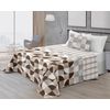 Colcha Bouti Verano Reversible Estampada Cine Vipalia Cama 100/105cm, Color Beige/gris