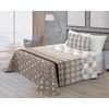 Colcha Bouti Verano Reversible Estampada Cine Vipalia Cama 135cm, Color Beige/gris