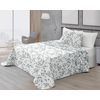 Colcha Bouti Verano Reversible Estampada Floral Vipalia Cama 90cm, Color Azul