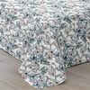 Colcha Bouti Verano Reversible Estampada Floral Vipalia Cama 90cm, Color Azul